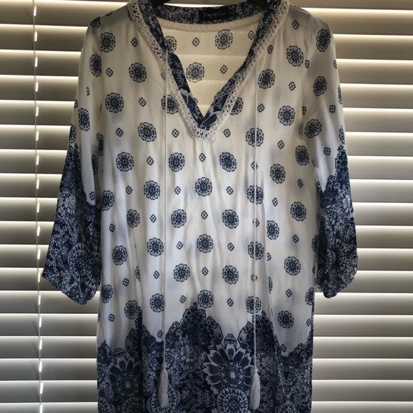 Blue and white sundress - Picture 1 of 2